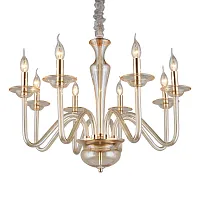 Люстра подвесная Nita APL.730.03.08 Aployt без плафона на 8 ламп, основание золотое янтарное в стиле классический Люстра подвесная Nita APL.730.03.08 Aployt без плафона на 8 ламп, основание золотое янтарное в стиле классический