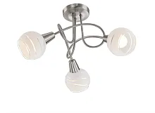 Люстра потолочная  54341-3O Globo белая на 3 лампы, основание матовое никель в стиле современный 