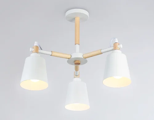 Люстра потолочная TR82204 Ambrella light белая на 3 лампы, основание белое в стиле скандинавский  фото 4