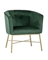 Кресло Шале, велюр зеленый УТ000005601 Stool Group, зелёный/велюр, ножки/металл/золото, размеры - ****670*620мм