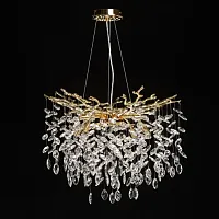 Люстра подвесная Лайма 467011708 DeMarkt прозрачная на 8 ламп, основание золотое в стиле флористика современный ветви Люстра подвесная Лайма 467011708 DeMarkt прозрачная на 8 ламп, основание золотое в стиле флористика современный ветви