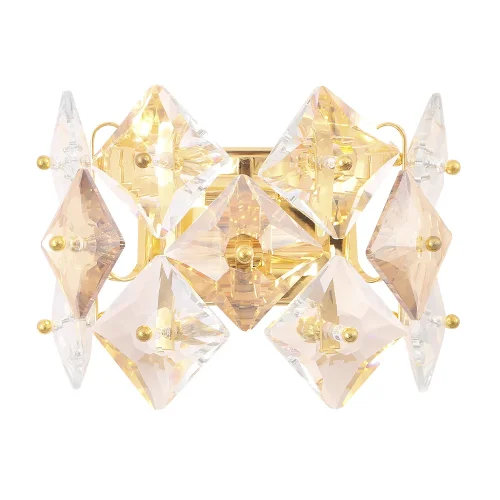 Бра CHOKOLATE  AP2 Crystal Lux янтарный прозрачный на 2 лампы, основание золотое в стиле современный фьюжн  фото 3