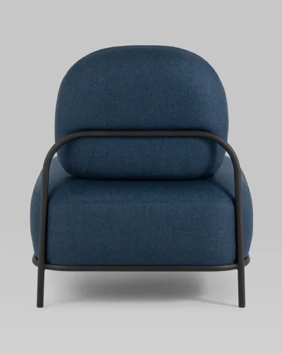 Кресло Стоун рогожка синий УТ000036934 Stool Group, синий/рогожка, ножки/металл/чёрный, размеры - *780***710*680мм фото 6