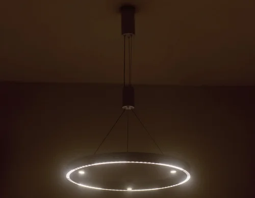 Светильник подвесной LED FL5844 Ambrella light белый 1 лампа, основание белое в стиле современный хай-тек кольца фото 4