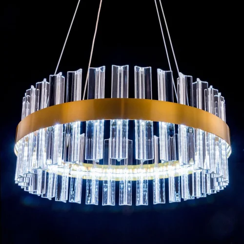 Люстра подвесная LED с пультом Рианна CL337043 Citilux прозрачная на 1 лампа, основание бронзовое в стиле современный с пультом фото 3