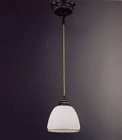 Светильник подвесной L 8611/14 Reccagni Angelo белый 1 лампа, основание коричневое бронзовое в стиле классический 