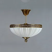 Люстра на штанге  NAVARRA 02228/35 PL PB AMBIENTE by BRIZZI белая на 5 ламп, основание бронзовое в стиле классический 