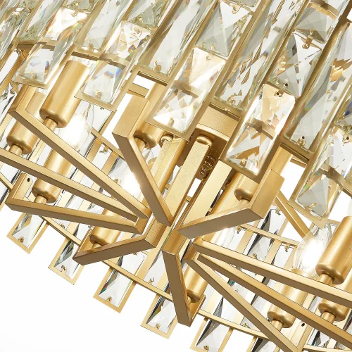 Люстра подвесная Anzio SL1626.203.10 ST-Luce янтарная на 10 ламп, основание бежевое матовое золото в стиле современный ветви фото 3