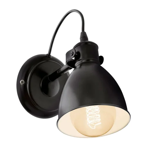 Бра  PRIDDY 49468 Eglo чёрный на 1 лампа, основание белое чёрное в стиле лофт современный 