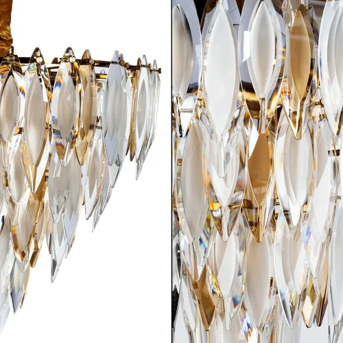 Люстра подвесная Cabrera 3509/01 LM-12 Divinare прозрачная янтарная на 12 ламп, основание золотое в стиле современный  фото 4