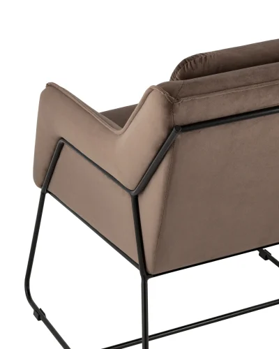 Кресло Роланд в стиле лофт велюр коричневый УТ000035916 Stool Group, коричневый/велюр, ножки/металл/чёрный, размеры - ****700*840мм фото 7