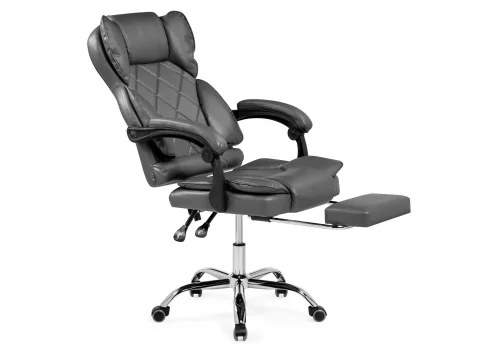 Компьютерное кресло Kolson gray 15343 Woodville, серый/экокожа, ножки/металл/хром, размеры - *1240***640*680 фото 6
