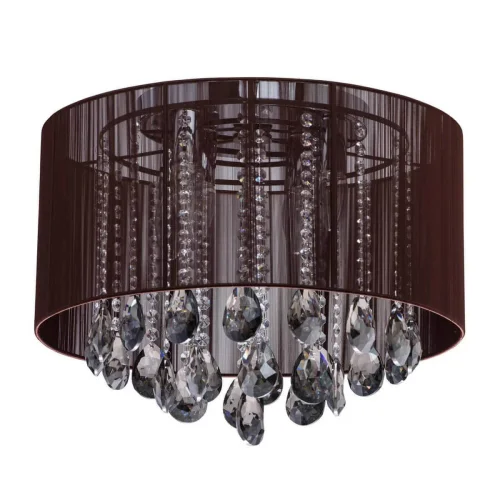 Люстра потолочная Жаклин 465014506 MW-Light коричневая на 6 ламп, основание хром в стиле классика 