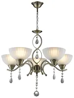 Люстра подвесная 717-503-05 Velante белая на 5 ламп, основание бронзовое в стиле классический Люстра подвесная 717-503-05 Velante белая на 5 ламп, основание бронзовое в стиле классический