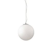 Светильник подвесной MAPA BIANCO SP1 D40 Ideal Lux белый 1 лампа, основание никель в стиле современный шар