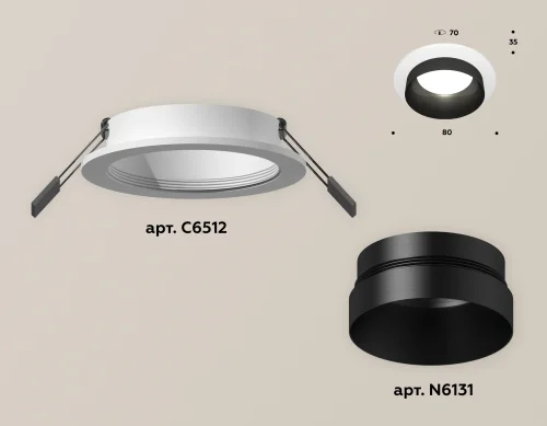 Светильник точечный Techno spot XC6512021 Ambrella light чёрный 1 лампа, основание белое в стиле хай-тек современный круглый фото 2
