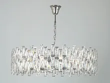 Люстра подвесная 10123+9/C Newport прозрачная на 12 ламп, основание хром в стиле современный американский 
