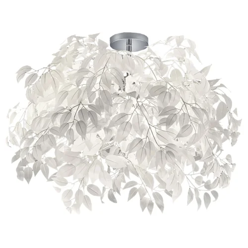 Люстра потолочная LSP-0199 Lussole белая на 4 лампы, основание хром в стиле флористика современный  фото 2