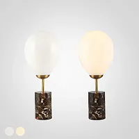 Настольная лампа Marble Fire balloon 85643-22 ImperiumLoft белая 1 лампа, основание коричневое мрамор металл в стиле современный 