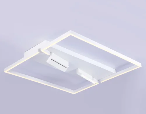 Светильник потолочный LED с пультом FL51467 Ambrella light белый 1 лампа, основание белое в стиле современный хай-тек с пультом квадраты фото 4