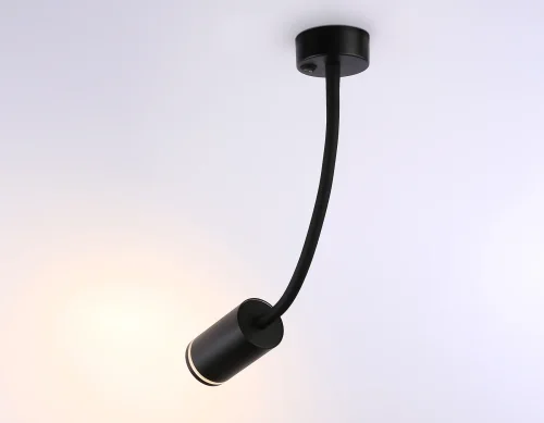 Бра с выключателем FW2470 Ambrella light чёрный на 1 лампа, основание чёрное в стиле современный хай-тек гибкая ножка для чтения фото 5