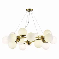 Люстра подвесная Fratta SLE1191-203-20 Evoluce белая на 20 ламп, основание золотое в стиле современный шар