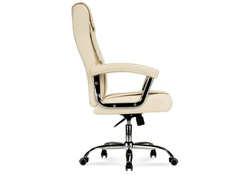 Компьютерное кресло Darin cream 15251 Woodville, бежевый/искусственная кожа, ножки/металл/хром, размеры - *1250***640*730 фото 3