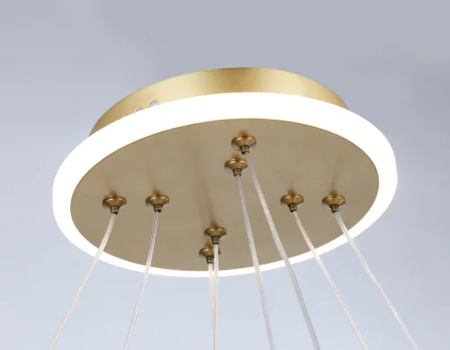 Люстра подвесная LED с пультом FL66324 Ambrella light белая золотая на 1 лампа, основание золотое в стиле современный хай-тек с пультом фото 7
