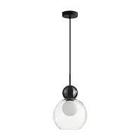 Светильник подвесной Blacky 5021/1 Odeon Light белый 1 лампа, основание чёрное в стиле современный шар