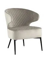 Кресло лаунж Royal велюр светло-серый УТ000035300 Stool Group, серый/велюр, ножки/металл/чёрный, размеры - ****670*610мм