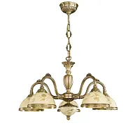 Люстра подвесная  L 6208/5 Reccagni Angelo жёлтая на 5 ламп, основание античное бронза в стиле классический 