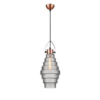 Светильник подвесной Genio VL5402P11 Vele Luce серый чёрный 1 лампа, основание розовое золотое в стиле современный выдувное