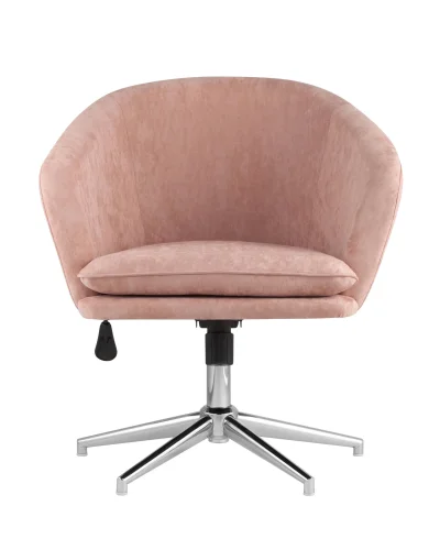 Кресло Харис регулируемое, замша, пыльно-розовый УТ000001782 Stool Group, розовый/искусственная замша, ножки/металл/серебристый, размеры - ****700*660мм фото 2