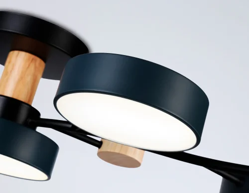 Люстра потолочная LED с пультом FL4835 Ambrella light чёрная на 1 лампа, основание чёрное в стиле современный хай-тек с пультом фото 2
