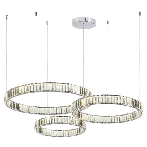 Люстра подвесная LED Vekia 4930/36L Odeon Light прозрачная на 1 лампа, основание хром в стиле современный кольца фото 8