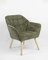 Кресло Вэйл тёмно-зелёный УТ000037099 Stool Group, зелёный хаки/ткань, ножки/дерево/бежевый коричневый, размеры - *820***790*730мм