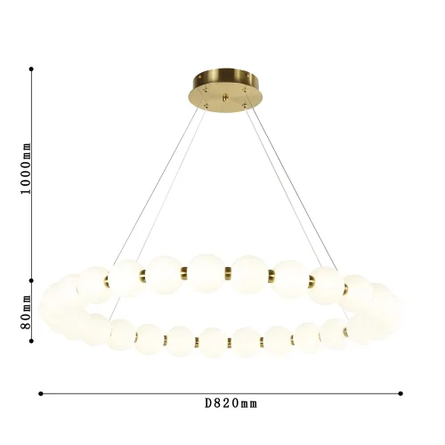 Люстра подвесная LED Gubbare 4014-8P Favourite белая на 1 лампа, основание золотое в стиле современный  фото 3