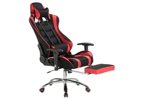Кресло игровое Kano 1 red / black 11910 Woodville, красный/искусственная кожа ткань, ножки/металл/хром, размеры - *1370***660*700 фото 6