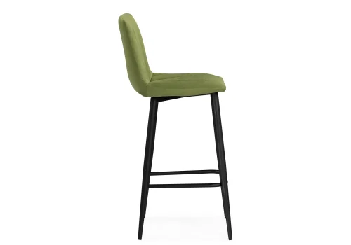 Полубарный стул Дани зеленый / черный 576462 Woodville, зелёный/велюр, ножки/металл/чёрный, размеры - ****420*480 фото 3