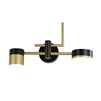 Бра LED Modul 4013-2W Favourite золотой чёрный 2 лампы, основание чёрное в стиле современный 