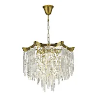 Люстра подвесная Ofelia SL1659.303.07 ST-Luce прозрачная на 7 ламп, основание латунь в стиле классический Люстра подвесная Ofelia SL1659.303.07 ST-Luce прозрачная на 7 ламп, основание латунь в стиле классический