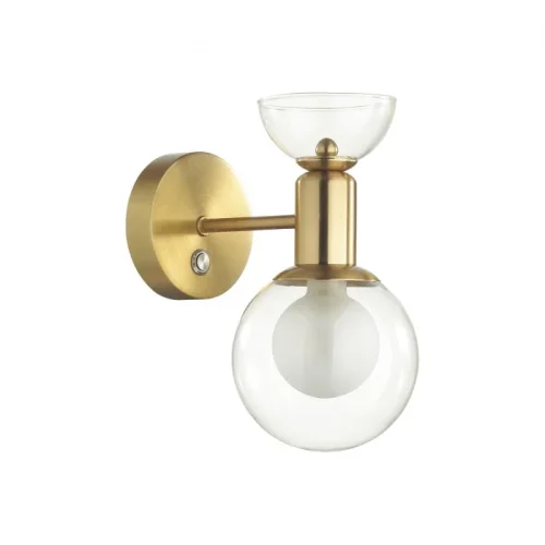 Бра с выключателем Karisma 5620/1W Lumion прозрачный на 1 лампа, основание латунь в стиле современный шар